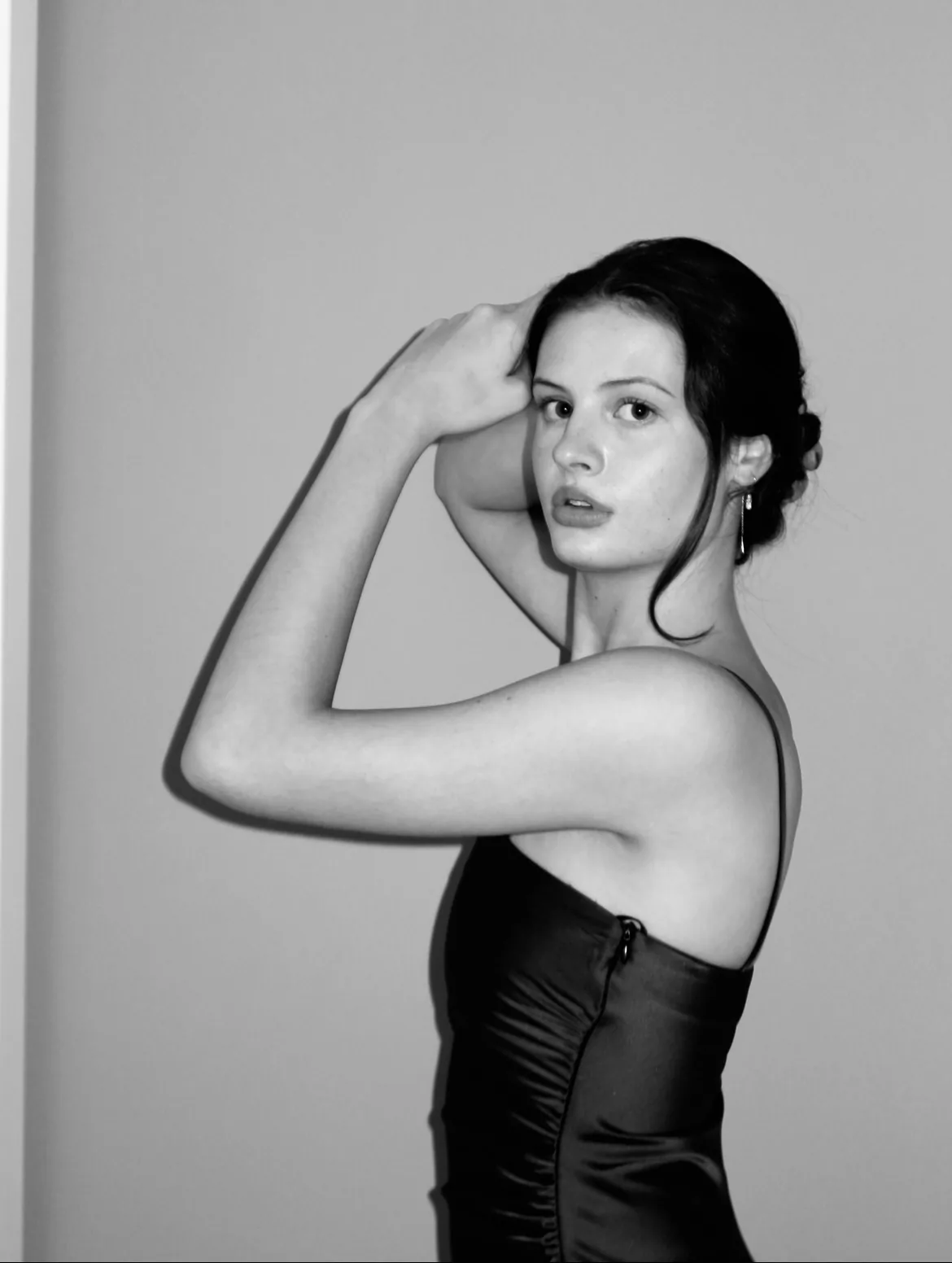 Black and white medium shot portrait